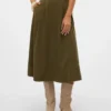 Vmvienna Midi-Rock aus Cord mit hoher Taille
