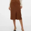 Vmvilja Midi-Rock aus Cord mit hoher Taille