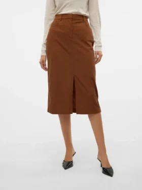 Vmvilja Midi-Rock aus Cord mit hoher Taille