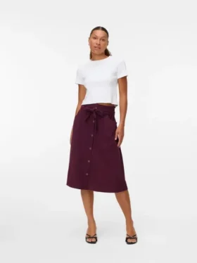 Vmvilja Midi-Rock aus Cord mit hoher Taille