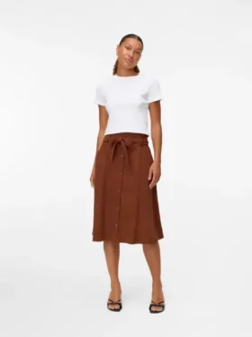 Vmvilja Midi-Rock aus Cord mit hoher Taille