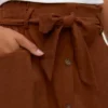 Vmvilja Midi-Rock aus Cord mit hoher Taille
